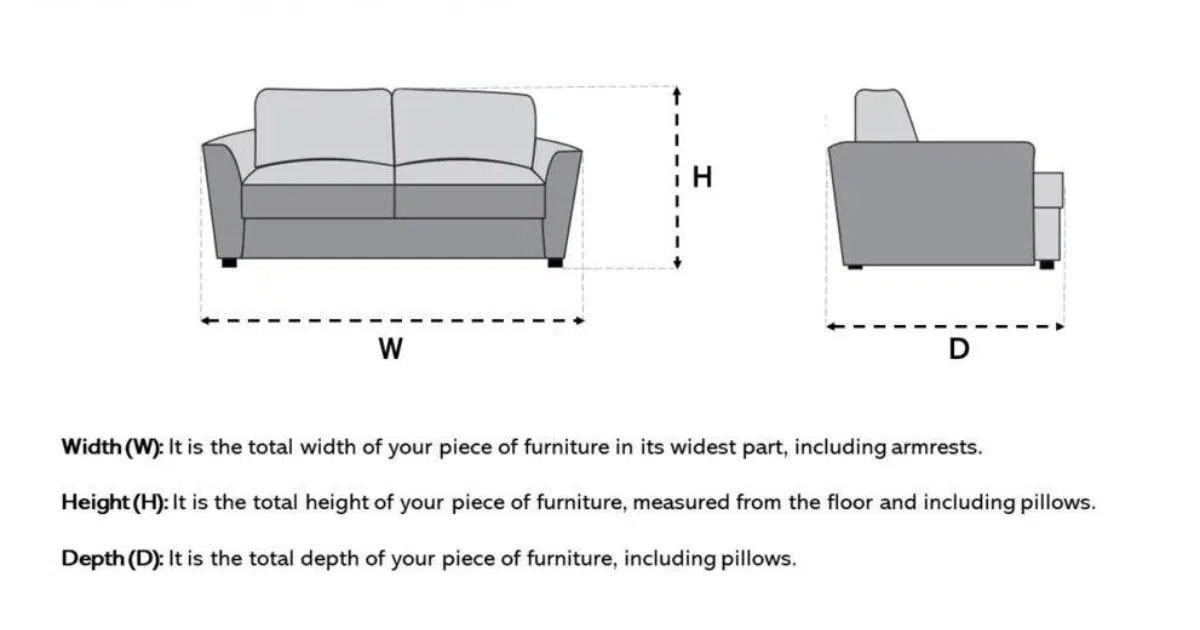 measuring a sofa set