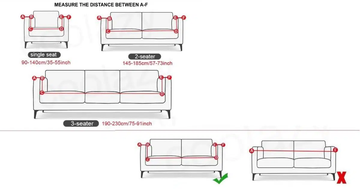 measure width and height of couch cover