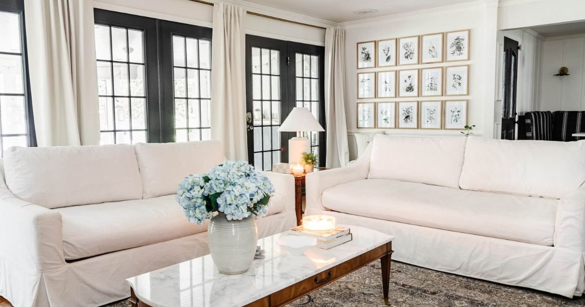 clean white slipcovers