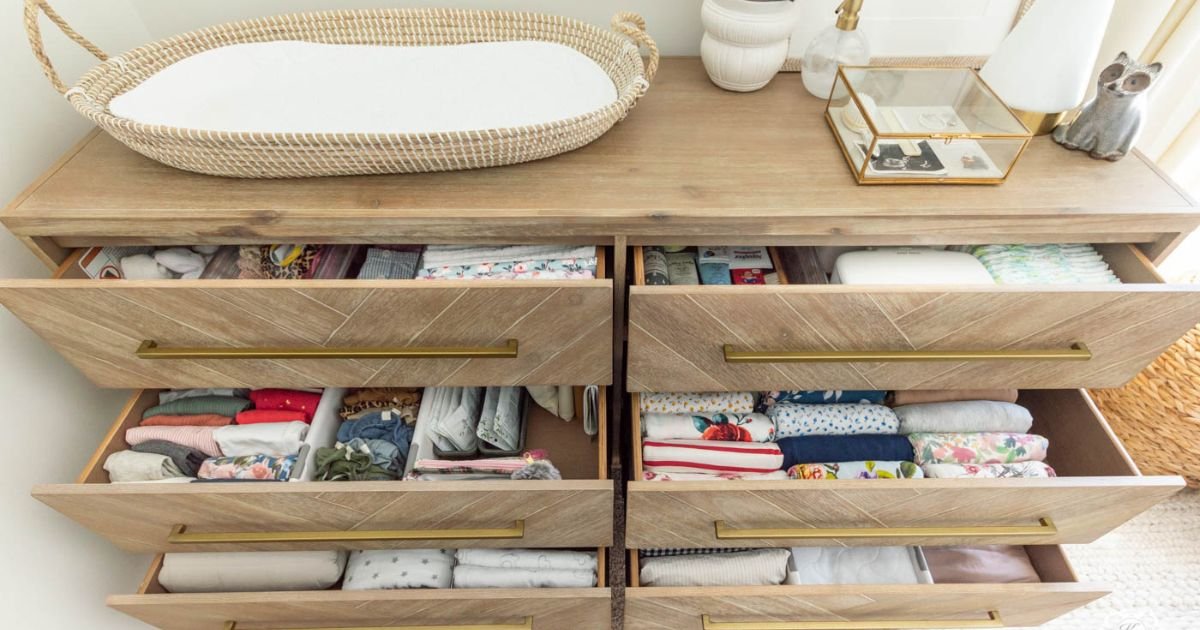 how to organize nursery dresser