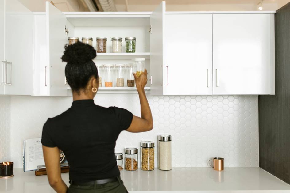 Organized kitchen pantry